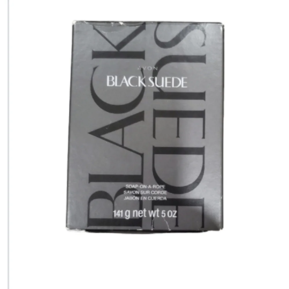 Avon Black suede soap on a rope 5 Oz